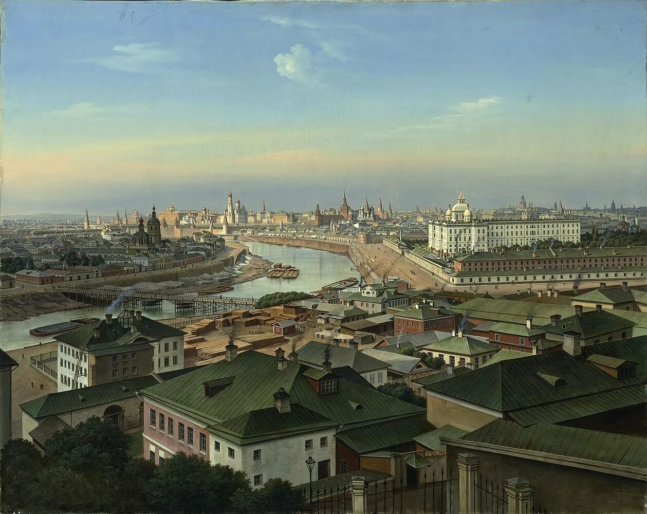 Москва 1860 годов. Луи Пьер Бишебуа Кремль. Московский Кремль Российская Империя. Швивая горка в Москве. Панорама Кремля Московского 1860 г.