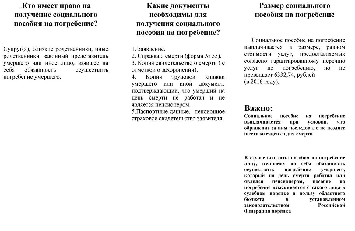 Пособие на погребение памятка. Какие документы нужны для получения пособия на погребение. Справки для получения пособия на погребение пенсионера. Памятка для захоронени. Компенсация похорон документы