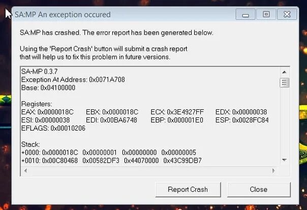 Краш в сампе. Краш ошибка самп. Краш CRMP. Скрин краша самп. Crash report c