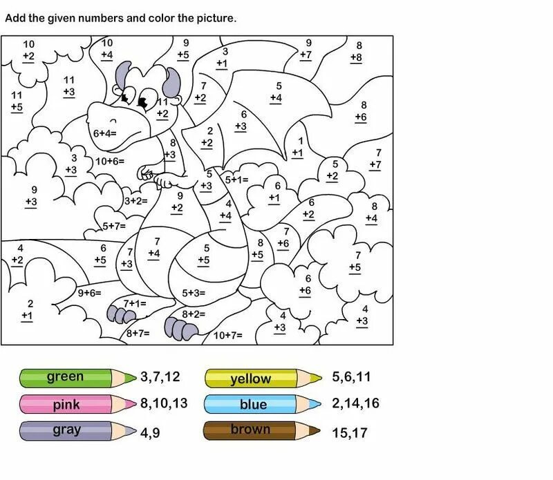 Раскраска с примерами до 20. Математическая раскраска. Рисование по примерам. Математические раскраски для детей. Математические раскраски для дошкольников.