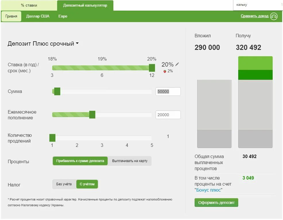 Калькулятор вклада с пополнением и капитализацией. Депозитный калькулятор. Калькулятор депозита. Процентная ставка в Приватбанке. ПРИВАТБАНК проценты по депозитам.