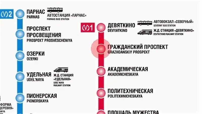 Карта спб метро гражданский