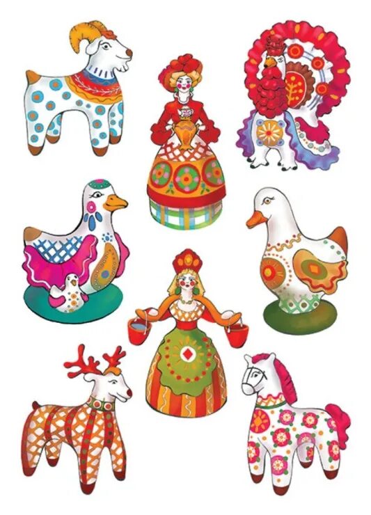 Народная игрушка. Дымковские барыни, кони, петушки. Народные игрушки дымковская филимоновская. Изображение народной игрушки. Изображение народной игрушки.