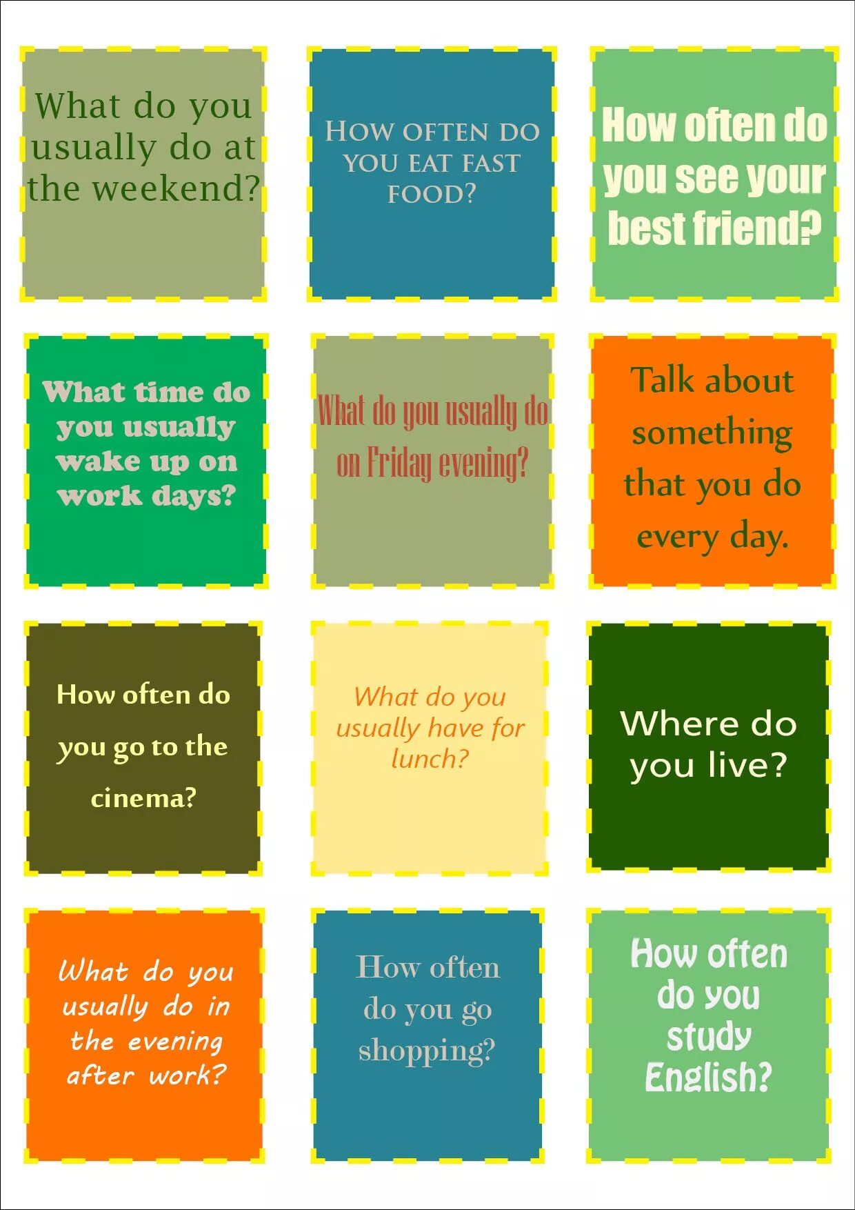 Speaking topics questions. Present simple speaking cards. карточки для speaking. present simple conversation cards. speaking cards elementary.
