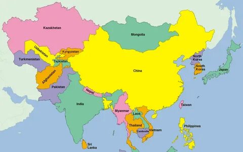 Карта азии по странам
