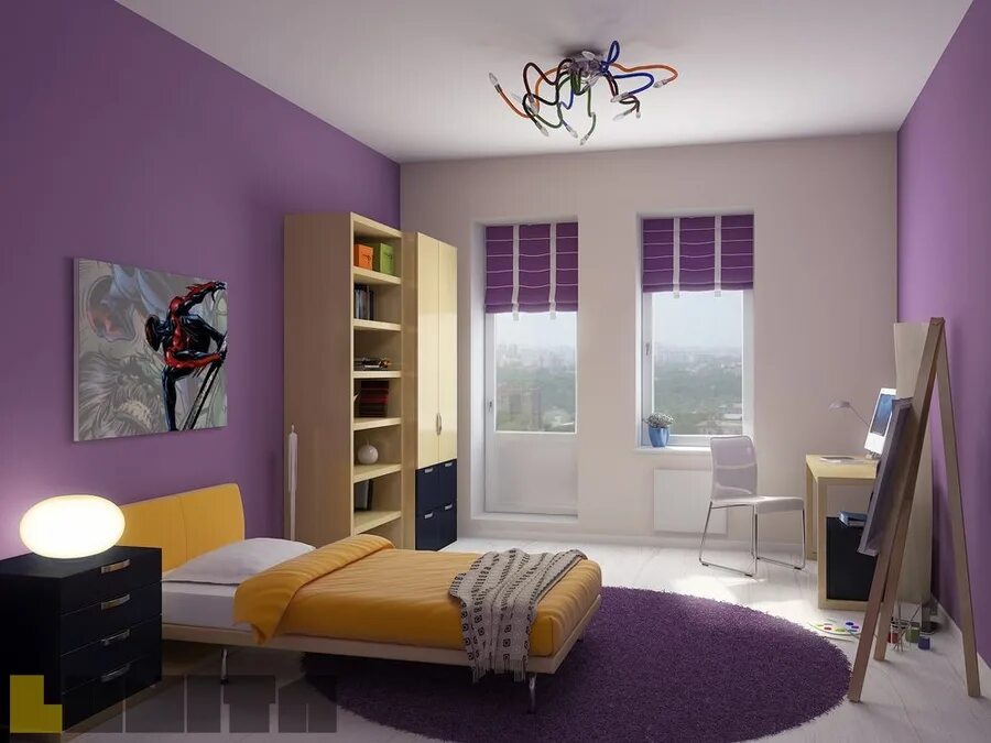 комнаты для девочек подростков. комната для девочки подростка. сиреневая комната для подростка. фиолетовый интерьер. комната для девушки.