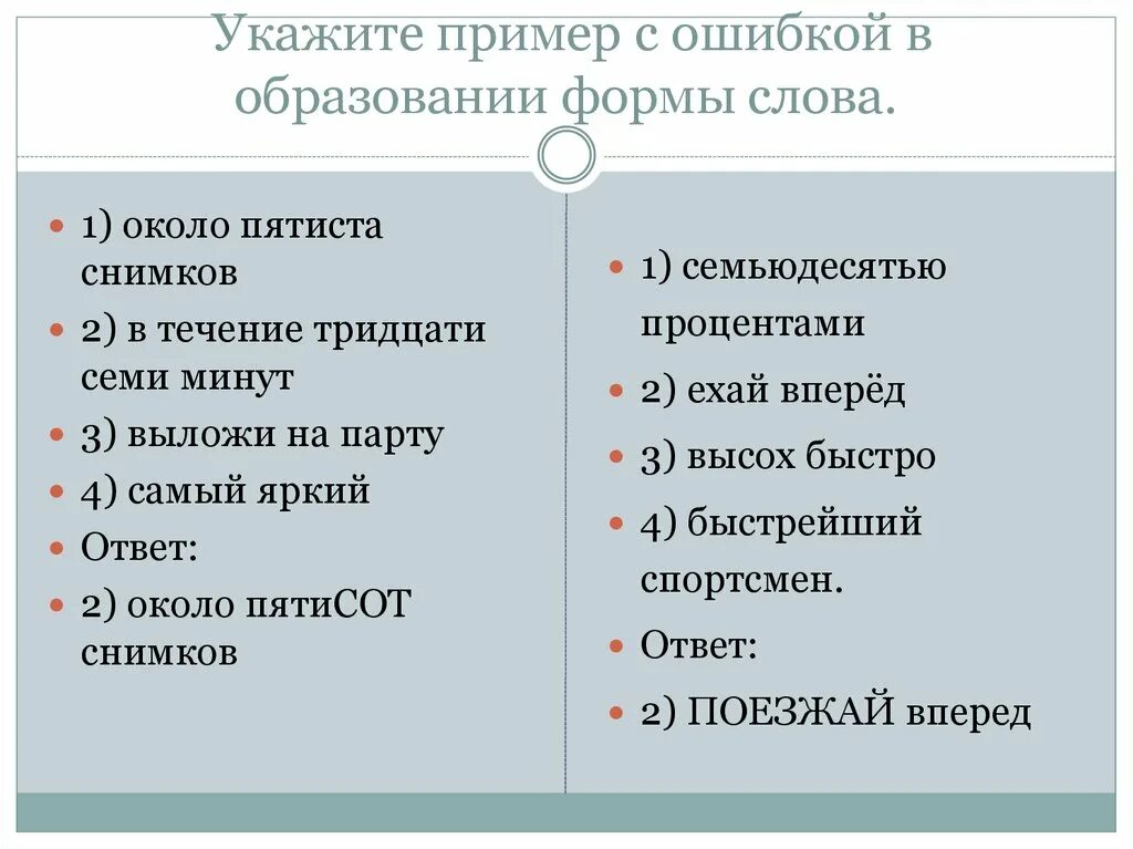 Ошибку в употреблении формы слова любимый сочи. Ошибки в образовании формы слова примеры. Ошибка в образовании формы слова. Образование формы слова. Пример с ошибкой в образовании формы.