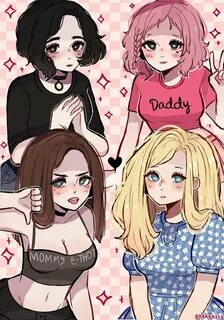 wojak, doomer girl, daddy's girl, mommy e-thot, trad girl, heart p...