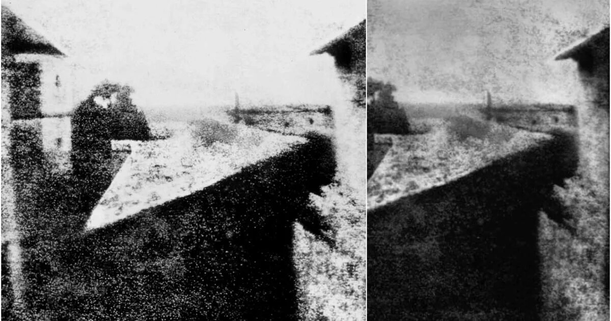 Жозеф Ньепс первая фотография. Первая фотография в мире 1826. Вид из окна 1826. Первый в мире фотоснимок.