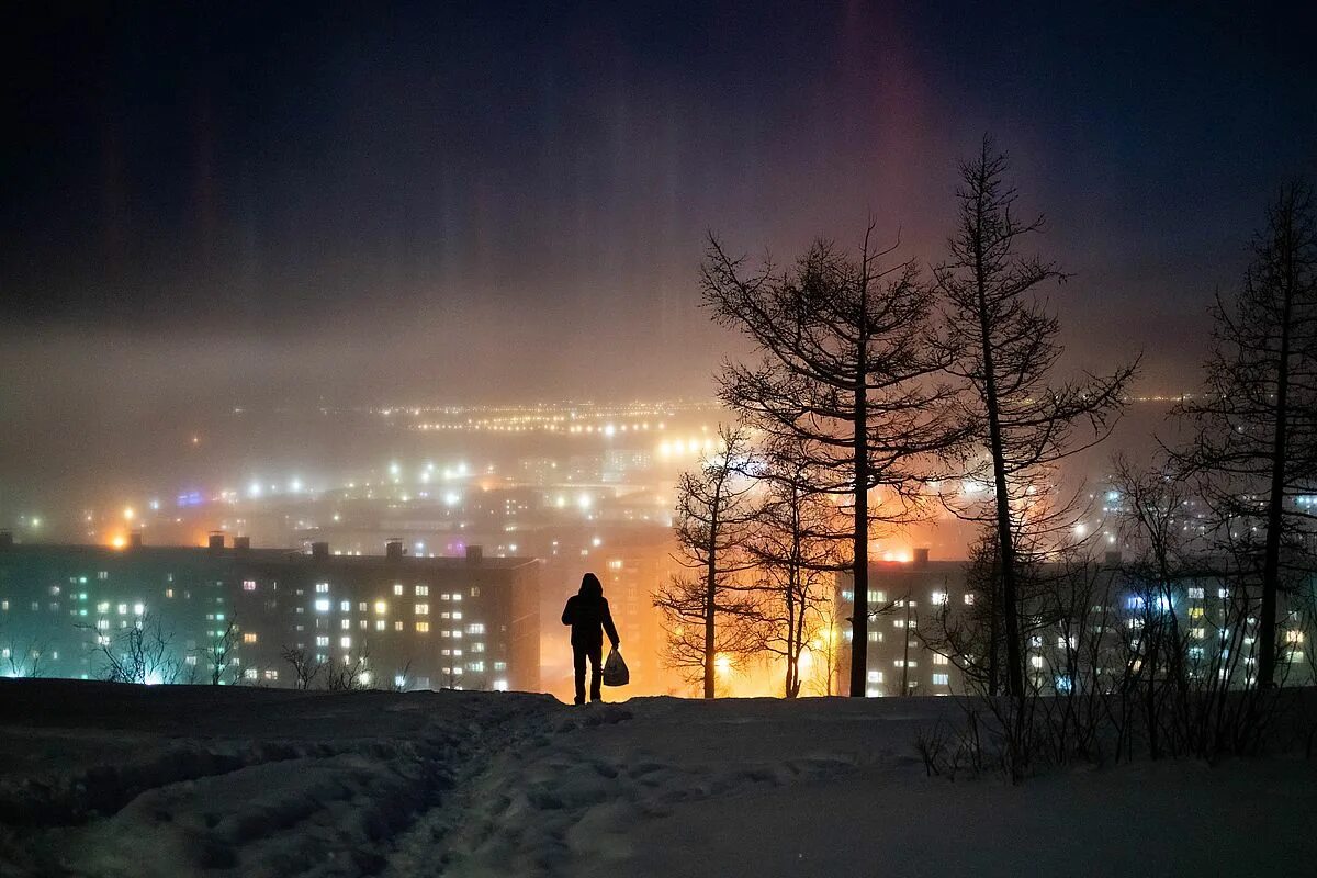 Полярная ночь в Норильске. Норильск 2022. Талнах 2022. Фотографии Норильска 2022.