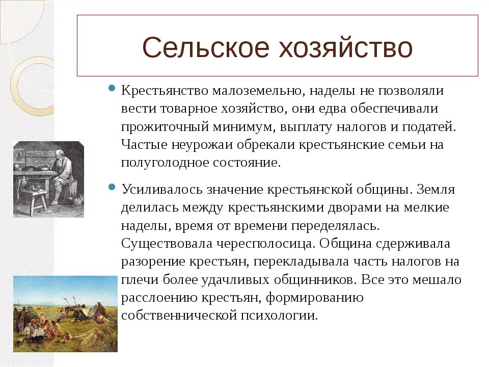 Развитие сельского хозяйства в России при Александре 1. Развитие сельского хозяйства при Николае 1.