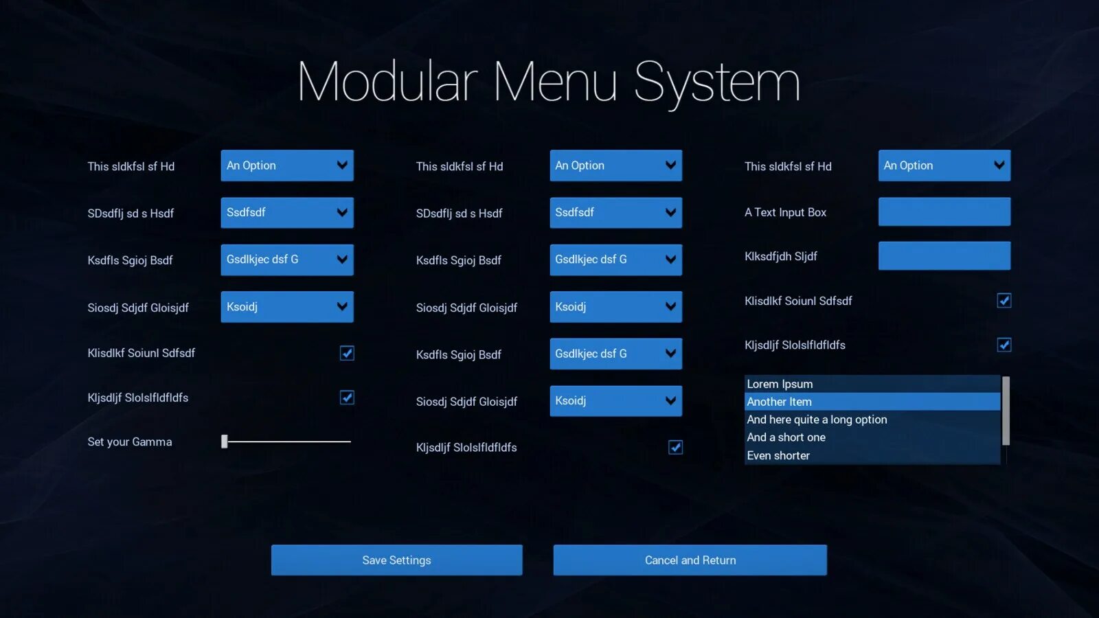 Option menu