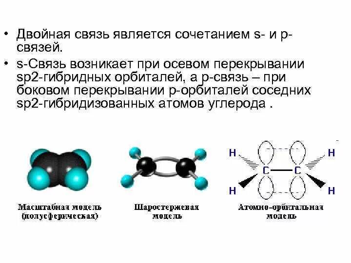 Вещества с двойной связью как определить. Двойная связь в химии. Строение двойной связи. Соединения с двойной и тройной связью в молекуле.