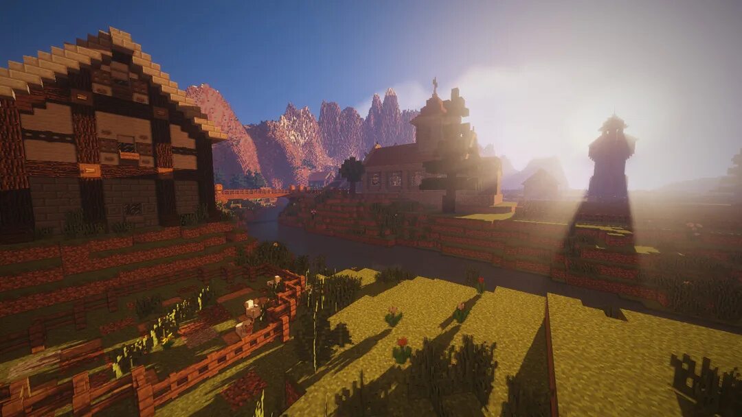 Better shaders minecraft. Майн деревня с шейдерами. город с шейдерами. майнкрафт город с шейдерами. minecraft шейдеры город.