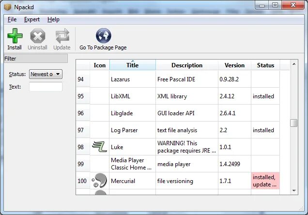Install update package. Пакедж менеджер. npackd установщик. windows package manager. shareware примеры программ.