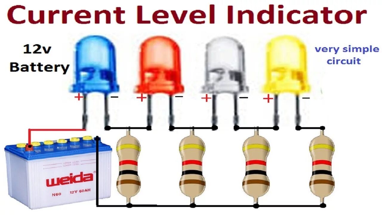 Battery Level indicator. Battery Level indicator 12s. Led + Battery simple Electric. 12 V indicator Level circuit. Current level