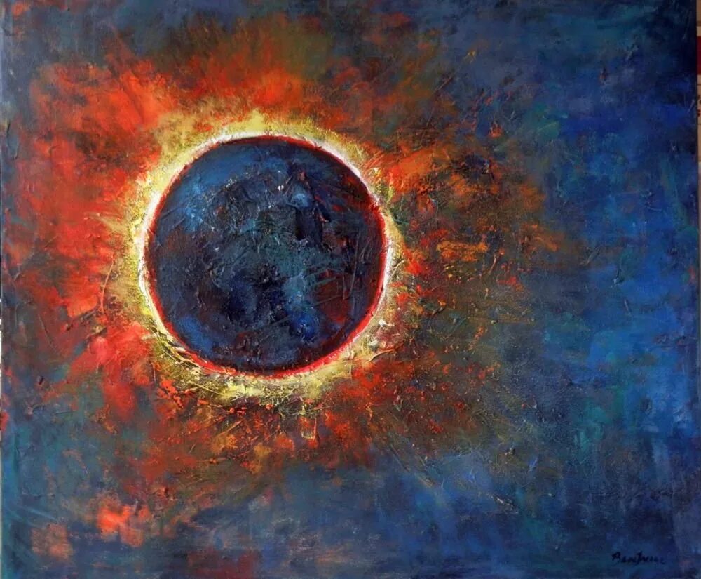 Картина темная луна. Eclipse затмение Art. Затмение солнца. Солнце живопись. Солнце в абстрактной живописи.