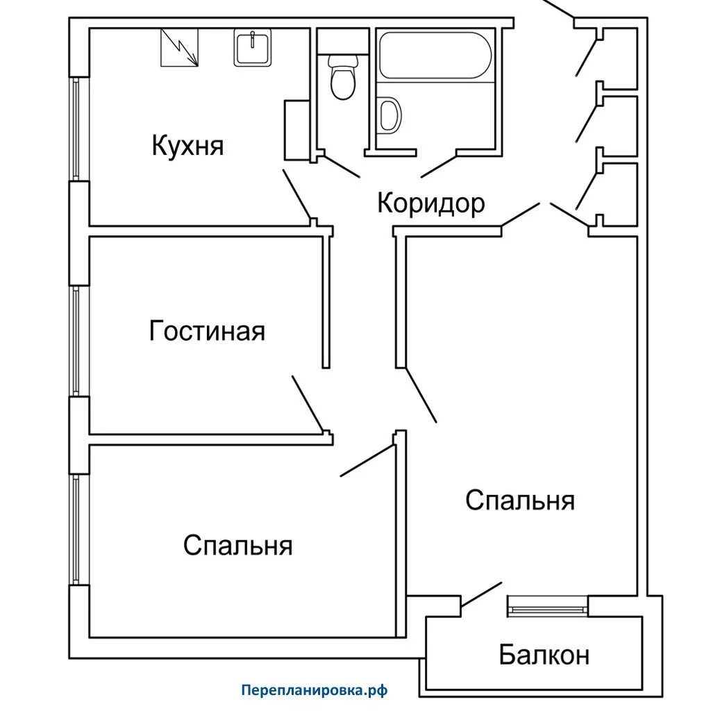 План квартиры комнаты. Трешка п-43. Планировка п43 трешка перепланировка. Планировка п 43 трехкомнатная. План трехкомнатной квартиры с двумя санузлами.