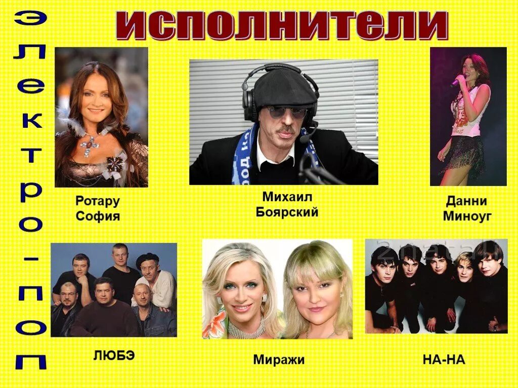 Каких исполнителей ты знаешь