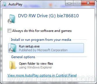 Run setup exe
