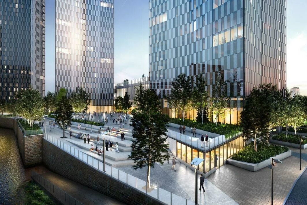 Heron, tampa, fl, сша жилой комплекс. Фасад офиса с понижением. Street complex. Жк mainstreet благоустройство. Street complex.