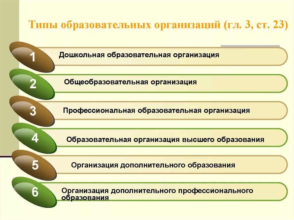 Учреждения россии примеры. Типы и виды образовательных учреждений. Образовательная организация пример. Общеобразовательная организация это пример. Тип организации что это такое в образовании.