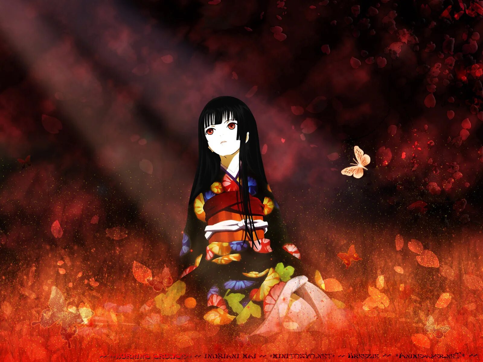 Энма ай в кимоно. Адская девочка / Jigoku Shoujo. Энма ай арт. Адская девочка мультсериала