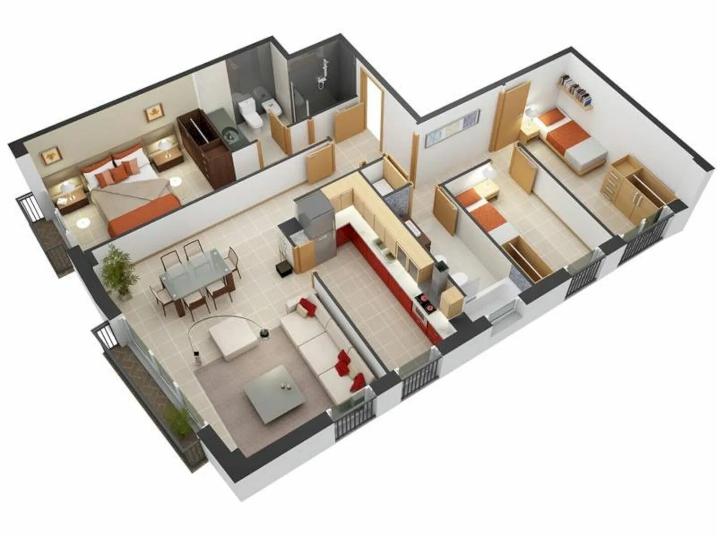 План квартиры комнаты. Проект трехкомнатной квартиры. Трехкомнатная планировка. Трёхкомнатная квартира планировка 3d. Крутые планировки квартир.