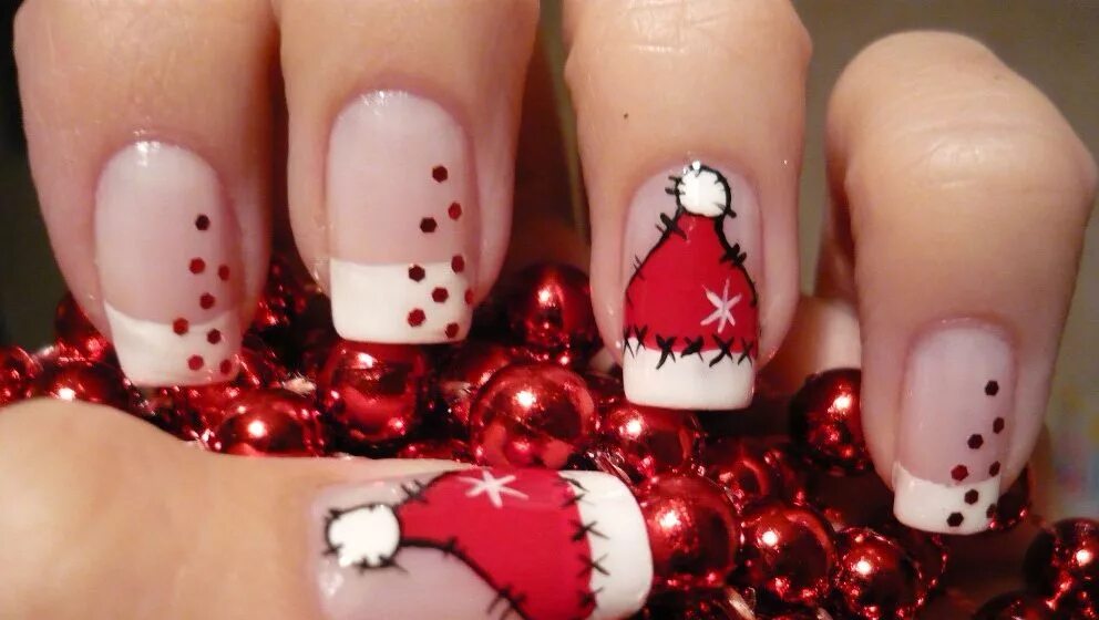 детский новогодний маникюр. легкий новогодний маникюр. маникюр на норювый год. детский маникюр на новый год. ногти на новый год 9 лет.