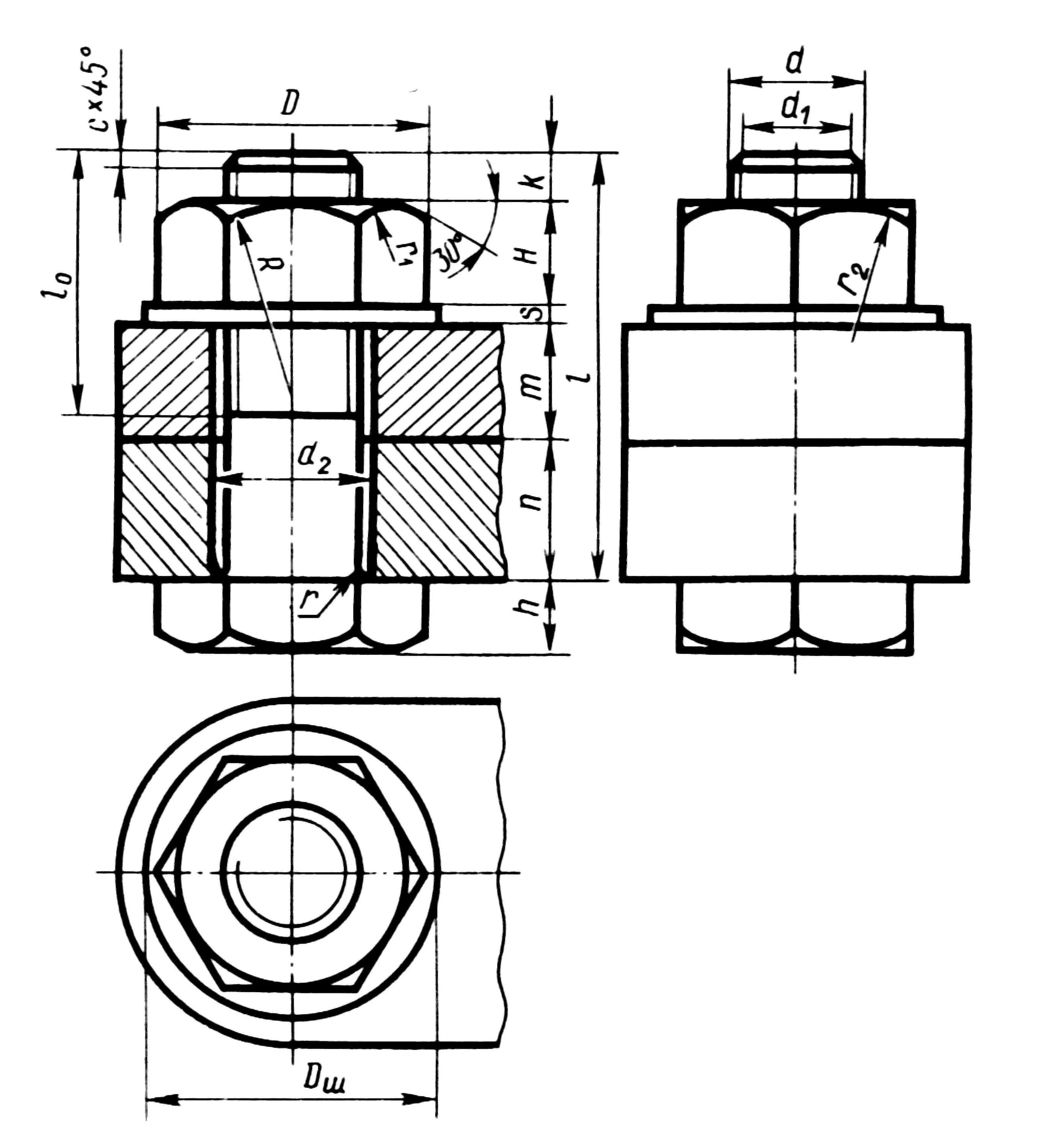 Инженерная Графика болтовое соединение деталей. Болтовое соединение м22. Болтовое соединение м30. Болтовое соединение м16 чертеж. Соединение болт гайка шайба