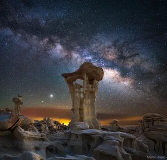 APOD: 2020 August 13 - Jupiter and Saturn Rising Beyond Alien Throne Rock К...