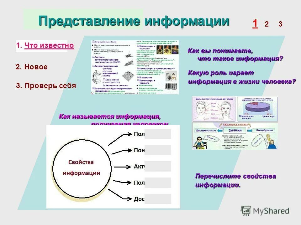 Представление информации в виде презентации