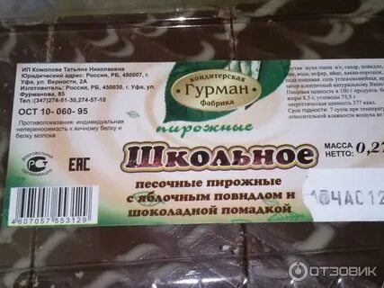 Сколько калорий в пирожном