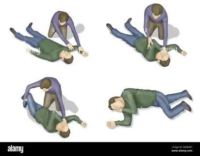 Recovery position, illustration. 