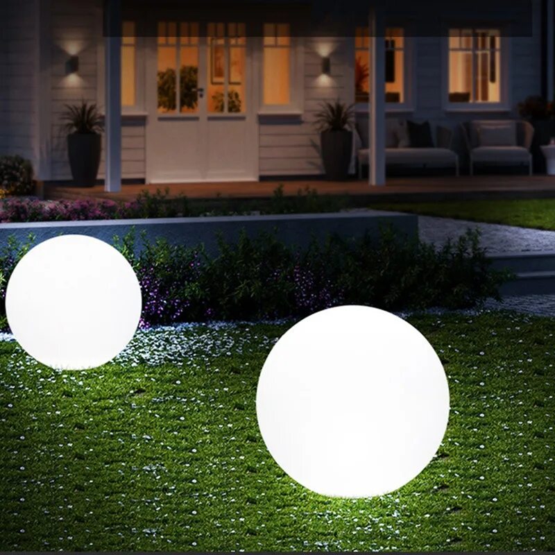 Уличный шар. Led rgb outdoor lamp garden light lawn lamp waterproof. шары светильники для сада. световые шары в ландшафте. светящиеся шары для сада.