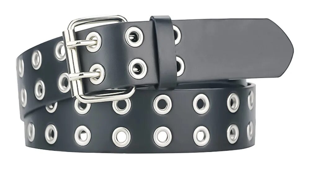 Женский ремень Unisex Double hole Grommet Leather Belt - Mens Womens Black Leather 2 hole Belts. Ремень с дырками. Ремень женский с люверсами кожаный. Ремень с люверсами