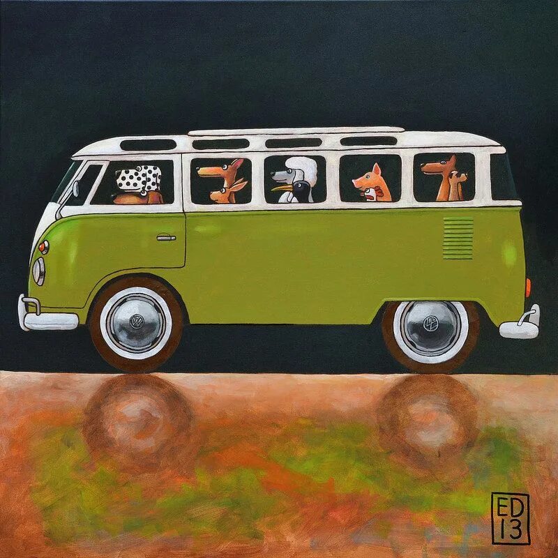 VW t1 картина. Восемнадцатый автобус арт. Микроавтобус Фольксваген ретро рисунок. Постер микроавтобус путешествие.