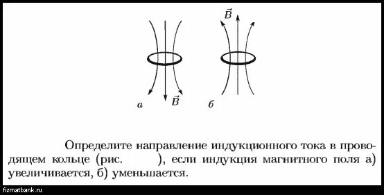 Определите направление индукционного тока в сплошном кольце. Направление индукционного тока в кольце. определите направление индукционного тока в кольце. определите направление индукционного тока в проводящем кольце. индукционный ток в кольце направлен.
