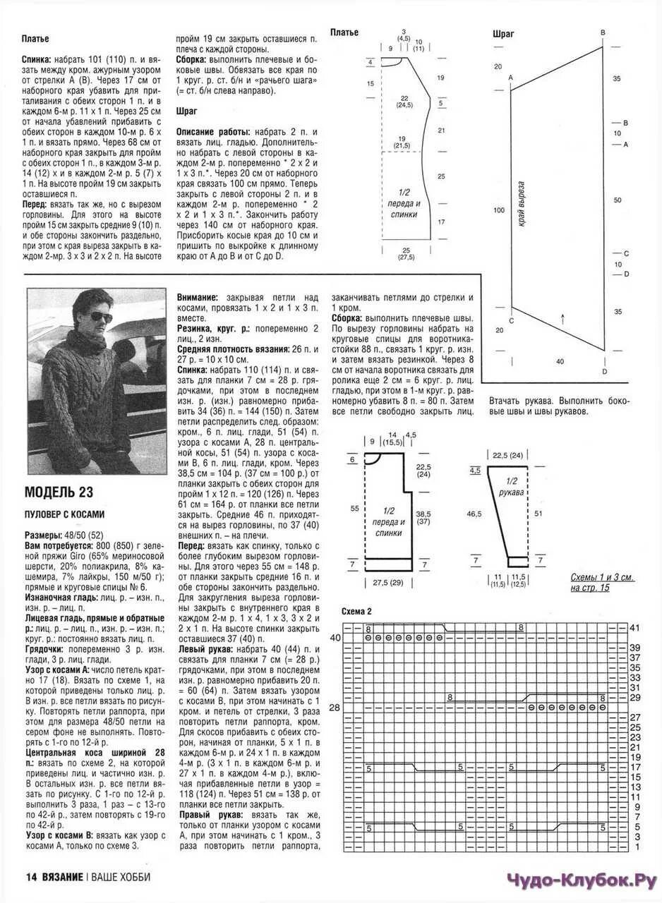 Вязание для мужчин с описанием и схемами