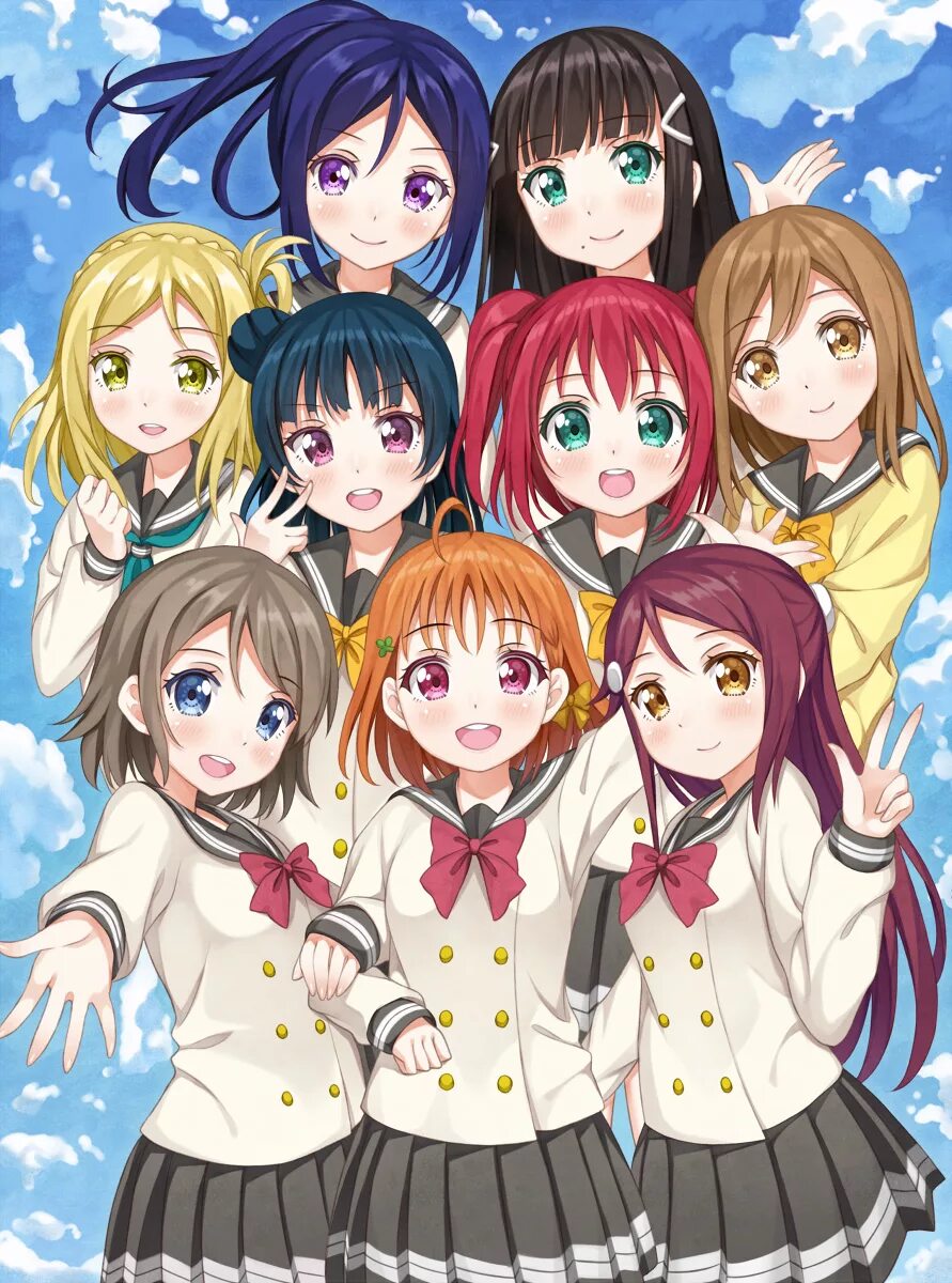 Лов лайв Саншайн. Лов лайв Аква. Love Live Sunshine.