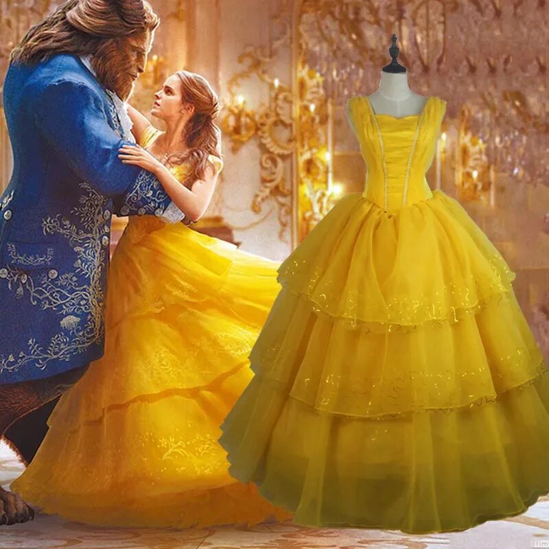 Принцесса в желтом платье. Красавица и чудовище 2017 платье Бель. Платья Бель красавица и чудовище. Платье принцессы Белль. Платье Бэлль Дисней.
