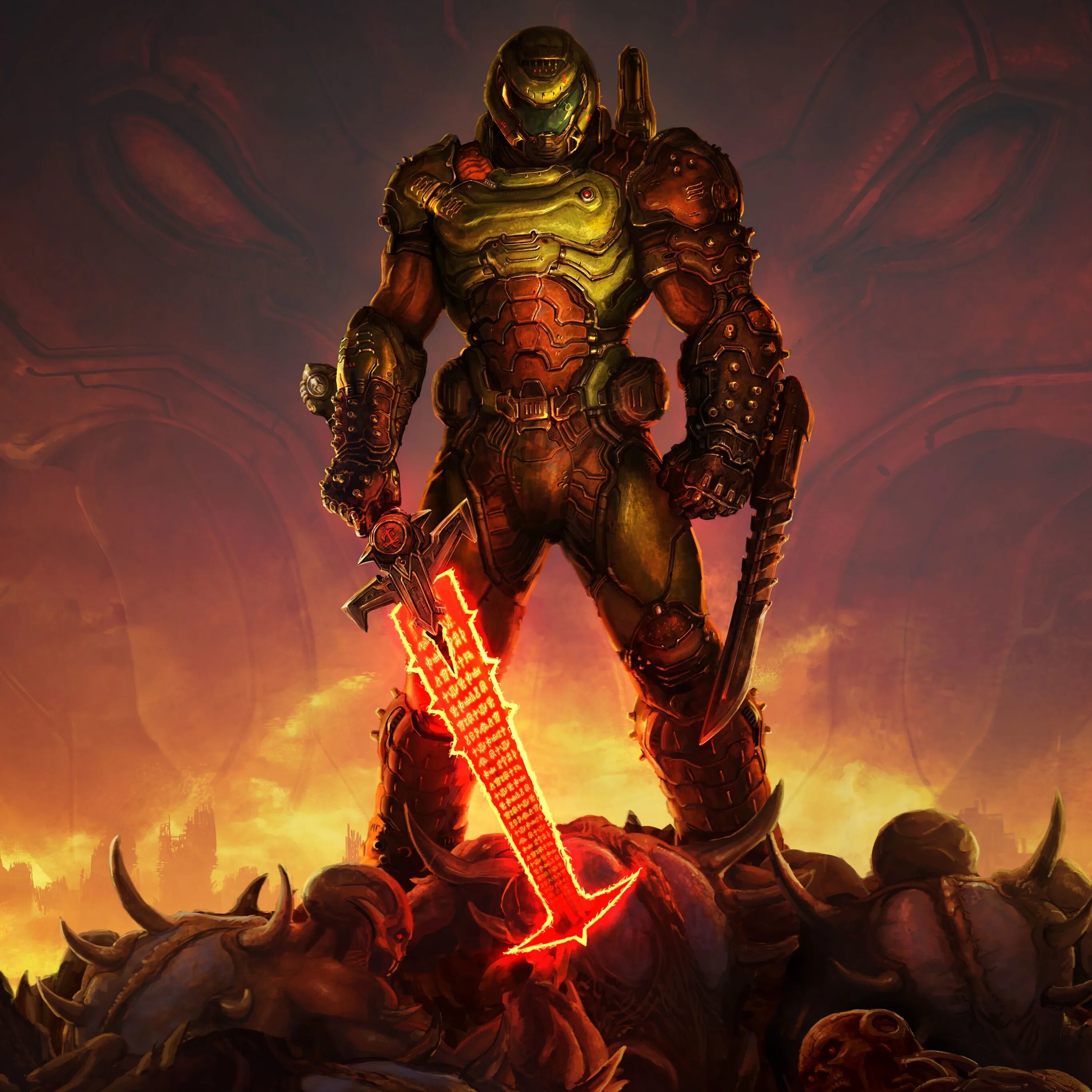 Doom eternal the only thing. Doom Eternal Doomguy. Палач рока из Doom Eternal. Палач дум. Солдат рока Doom 4.