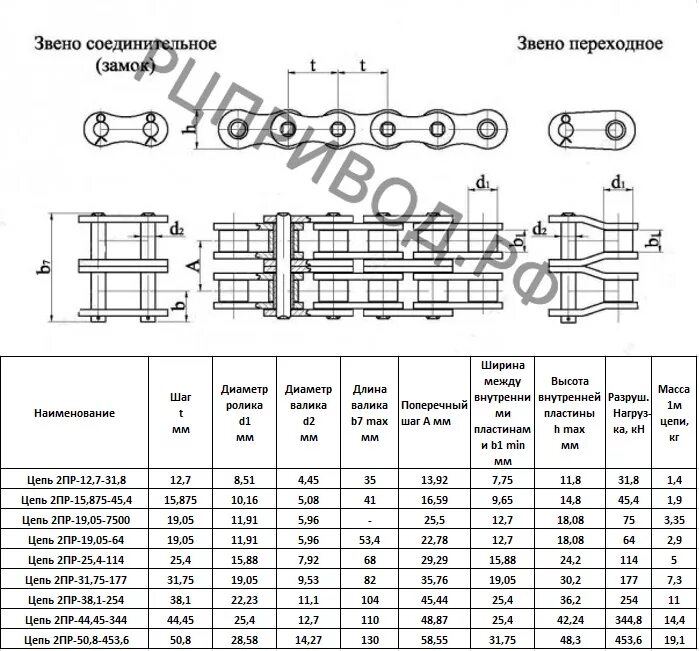 Состав звена цепи. Цепь роликовая 2пр таблица импортная. Цепь роликовые двухрядные 2пр таблица размеров. Цепь пр 31 75 Размеры. Цепь ГОСТ 13568-75.