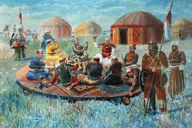 После битвы на калке. Пир монголов на реке Калке картина. Пир монголов на реке Калка. Монголы пируют после битвы на Калке. Монгольская Империя битва на Калке пир.