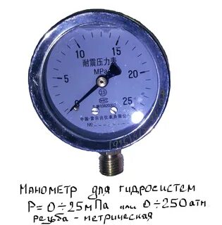 Резьба на манометре