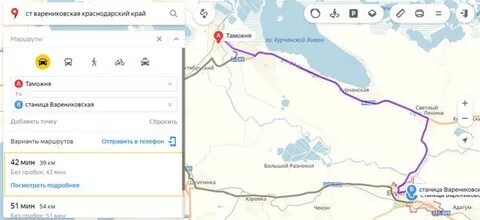 Станица варениковская краснодарский край на карте