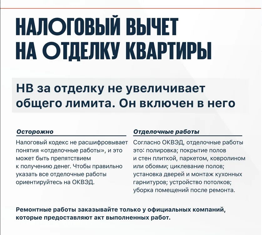 Налоговый вычет за отделку квартиры. Перечень отделочных материалов для имущественного вычета. Возврат налога за ремонт квартиры. Возврат вычета за квартиру.