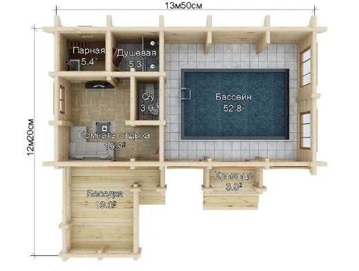 Баня с бассейном проекты цена Russian sauna (banya) Simple house plans, House plans, House styles