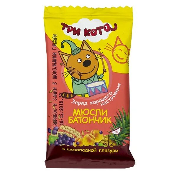 Котики батончики. Мюсли три кота батончик 40 г. Три кота мюсли батончик. Детские злаковые батончики. Кот батончик.