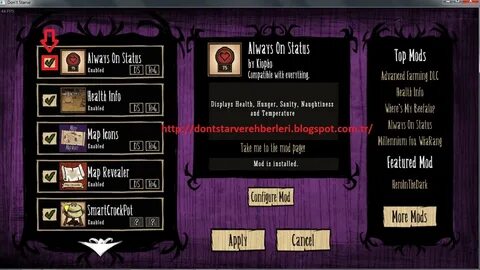 Don t starve мод меню